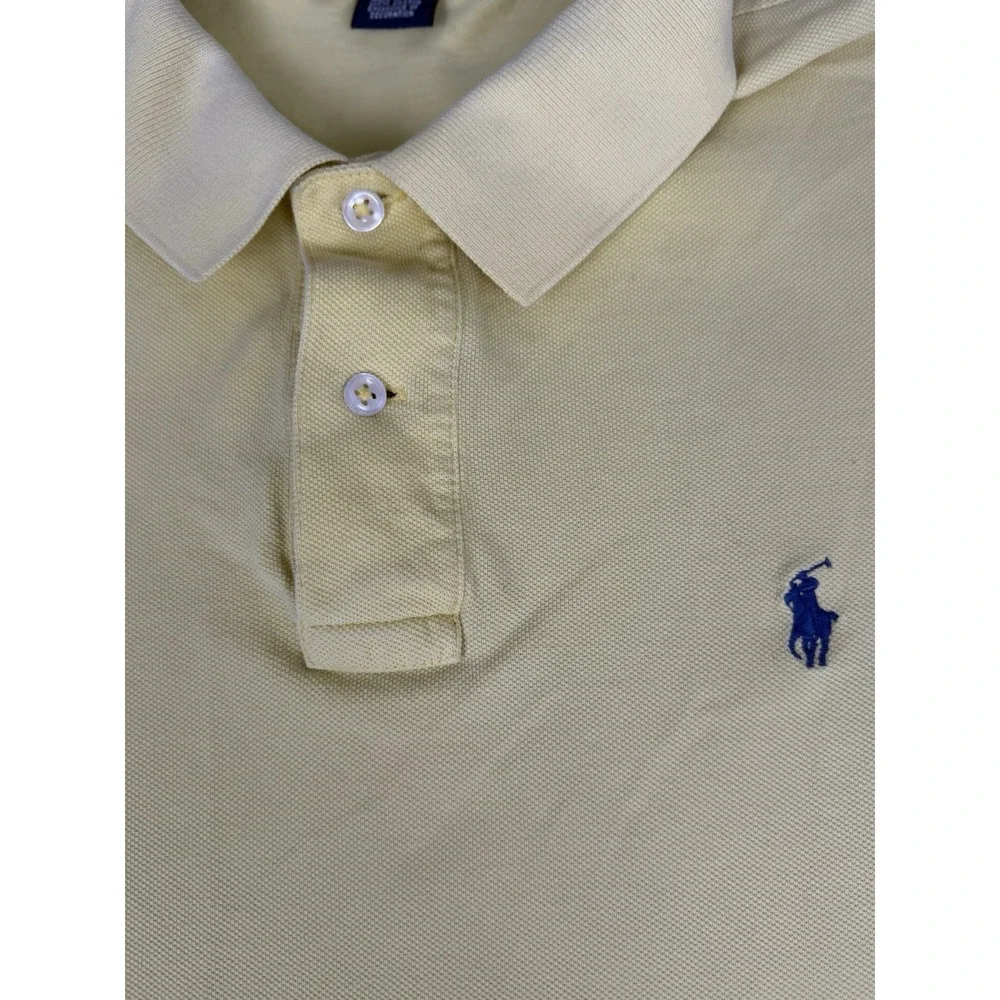 Polo Ralph Lauren Light Yellow Men's Large Short‎ Sleeve Embroidered Golf 0040